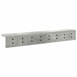 vidaXL Porte-manteau mural avec étagère Gris béton 80 x 10.5 x 10.5 cm