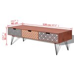 vidaXL Meuble TV avec 3 tiroirs 120x40x36 cm marron