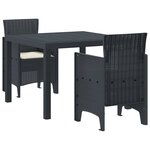 vidaXL Ensemble de salle à manger pour jardin 3 Pièces Anthracite