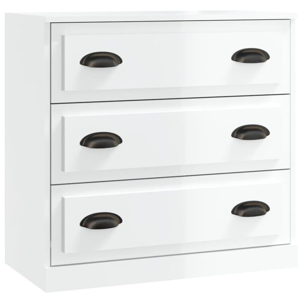 vidaXL Buffet blanc brillant 70x35 5x67 5 cm bois d'ingénierie
