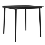 vidaXL Ensemble à manger de jardin et coussins 3 Pièces Gris et noir