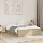 vidaXL Cadre de lit chêne sonoma 135x190 cm bois d'ingénierie