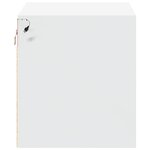 vidaXL Table de chevet murale avec lumières LED blanc