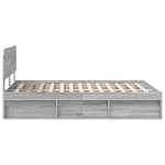 vidaXL Cadre de lit Gris Sonoma 150 x 200 cm Pin massif