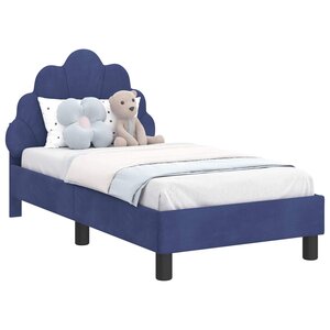 vidaXL Cadre de lit pour tout-petit avec tête de lit Bleu police