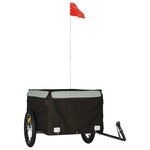 vidaXL Remorque de vélo noir et gris 45 kg fer