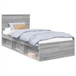 vidaXL Cadre de lit Gris Sonoma 100 x 200 cm Bois d'ingénierie