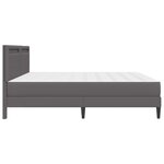 vidaXL Cadre de lit avec bandes LED Gris 200 x 200 cm Simili cuir
