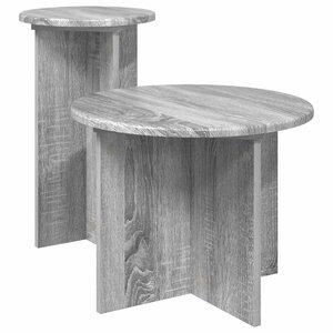 vidaXL Ensemble de tables d'appoint avec stockage 2 Pièces Sonoma gris