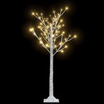 vidaXL Sapin de Noël 120 LED blanc chaud Saule 1 2 m Int/Ext