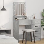 Table de maquillage vidaXL avec lumières LED  gris béton  50x41x135 cm