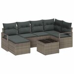 vidaXL Ensemble de canapé de jardin avec coussin 7 Pièces Gris clair