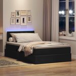 vidaXL Lit avec rangement et LED avec matelas Noir 120 x 200 cm tissu