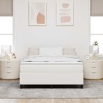 vidaXL Lit à ressorts Crème et Blanc 140 x 190 cm