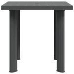 vidaXL Table de jardin Anthracite 80x75x72 cm Plastique