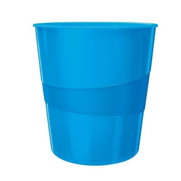 Corbeille à papier Wow capacité 15L polypropylène D29 x H32 4 cm Bleu brillant LEITZ