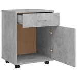 vidaXL Armoire à roulettes Gris béton 45x38x54 cm Bois d’ingénierie