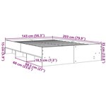 vidaXL Cadre de lit sans matelas gris béton 140x200 cm bois ingénierie