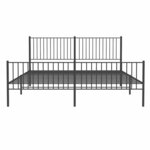 vidaXL Cadre de lit métal sans matelas avec pied de lit noir 193x203cm