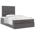 VidaXL Cadre de lit ottoman avec matelas gris 120x200 cm similicuir