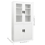 vidaXL Armoire de bureau Blanc 90x40x180 cm Acier
