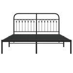 vidaXL Cadre de lit métal avec tête de lit noir 160x200 cm