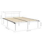 vidaXL Cadre de lit sans matelas blanc métal 160x200 cm