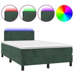 vidaXL Sommier à lattes de lit avec matelas LED vert foncé 120x190 cm