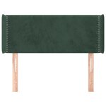 vidaXL Tête de lit avec oreilles Vert foncé 93x16x78/88 cm Velours