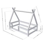 Lit cabane enfant NAKANA 80 x 180 rouge brique