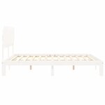 vidaXL Cadre de lit avec tête de lit blanc Super King Size bois massif
