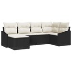 vidaXL Ensemble de canapé de jardin 6 Pièces Noir Poly rotin