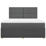 vidaXL Sommier à lattes de lit avec matelas Gris foncé 180x200cm Tissu