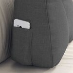 vidaXL Coussin de Dos Gris foncé 60 x 24 x 50 cm tissu
