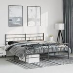 vidaXL Cadre de lit métal sans matelas avec pied de lit noir 193x203cm