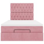 vidaXL Cadre de lit ottoman avec matelas rose 120x200 cm velours