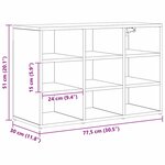vidaXL Cabinet à chaussures Chêne noir 103x30x51 cm Bois d'ingénierie