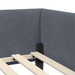 vidaXL Cadre de lit d'angle avec tête de lit Gris foncé 80 x 200 cm
