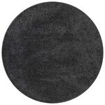 vidaXL Tapis Shaggy Anti-dérapant Gris foncé 90 x 90 cm PP