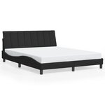 vidaXL Cadre de lit sans matelas Hanko noir 160x200 cm velours
