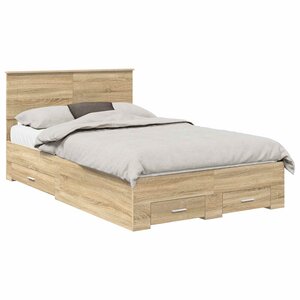 vidaXL Cadre de lit Chêne Sonoma 120 x 200 cm Bois d'ingénierie