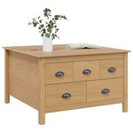 vidaXL Table basse avec tiroir HILL Marron miel 79 5 x 79 5 x 49 cm