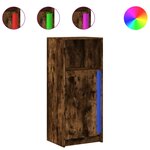vidaXL Buffet avec LED chêne fumé 42 5x34x100 cm bois d'ingénierie