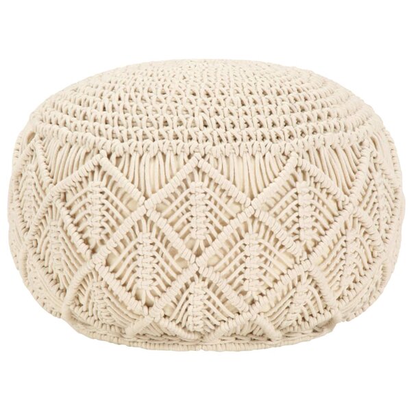 vidaXL Pouf fait à la main en macramé 45 x 30 cm Coton