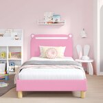 vidaXL Cadre de lit pour enfants avec tête de lit Rose 90 x 200 cm