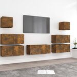 vidaXL Ensemble de meubles TV 7 Pièces Chêne fumé Bois d'ingénierie