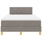 vidaXL Lit à ressorts avec matelas Taupe 120 x 200 cm tissu