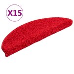 vidaXL Tapis d'escalier 15 Pièces rouge 56x17x3 cm