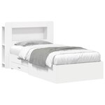vidaXL Cadre de lit avec rangement Blanc 80 x 200 cm Bois d'ingénierie