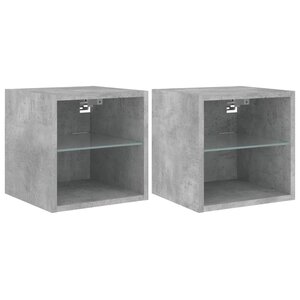 vidaXL Meubles TV muraux et lumières LED 2Pièces gris béton 30x28 5x30 cm